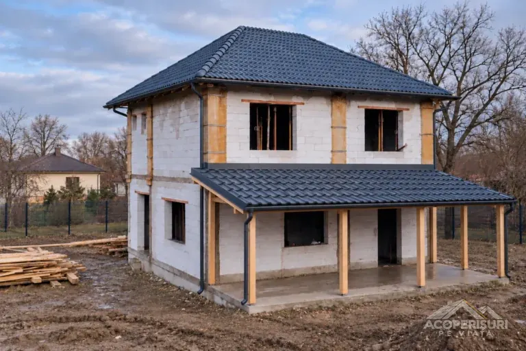 Acoperiș și verandă cu țiglă metalică — imagine ilustrativă pentru proiectul Snagov